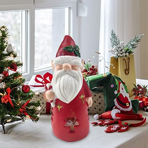 Decoração de Gnome de Natal com Decoração de Gnomo de Cerâmica Lumin