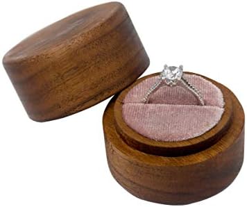 Beatrix & Luca Natural Wood Wild Love Ring Box com interior de veludo || Para proposta, engajamento, fotografia de casamento || Vintage