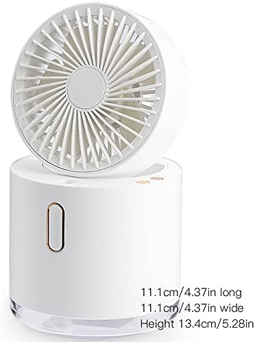 Redhong pequeno ventilador, portátil hidratante fã de desktop, hidratando, permitindo que o ar não seque, adequado para uso em uma variedade de cenas, branco