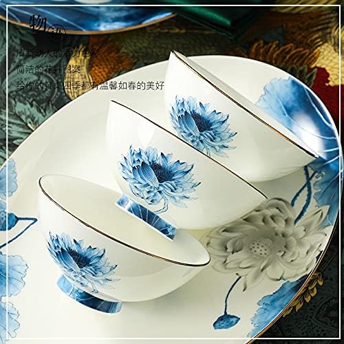 Tigela dsfeoigy e conjunto de pratos Cerâmica Bone China Bowl Plate Giftware Tableware Rice Bowl Combinação