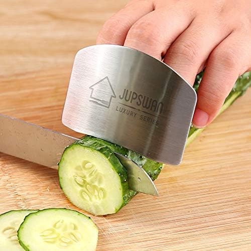 Jupswan Finger Guards para cortar a ferramenta de cozinha de aço inoxidável protetor de dedo dos dedos Evite machucar ao cortar e cortar 2 pacote