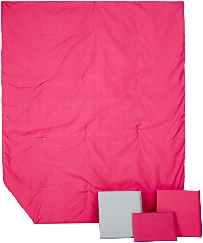 Redding de boneca de boneca Solid Reversible Redding Bedding, rosa quente/cinza
