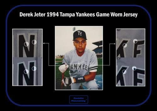 Game de Derek Jeter usou foto parecida com o novato de 1994 New York Yankees Jersey - MLB Game Autografado Usado Bats