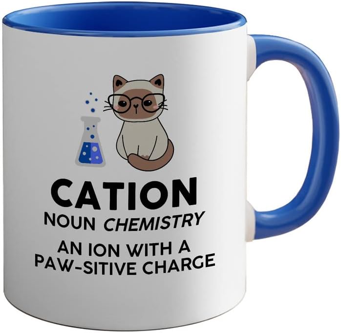 Cientista de terras flairy Two Tone Blue Coffee Caneca 11oz - Cátion - Professor Técnico de Técnico da Faculdade de Ciências