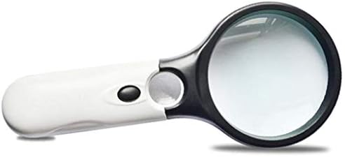 WEIPING - Lente de lupa de Handheld HD GlassSelEtrônica LED HD Lente óptica antiga Reading Newspaper Expansion Mirror 10x