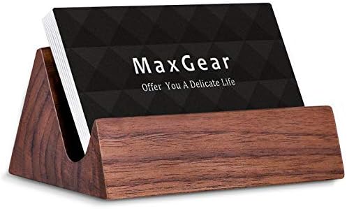 Titular do cartão de visita de cartão de visita MaxGear Wood Stand Stand Wooden Business Card Titulares para obter cartões de visita