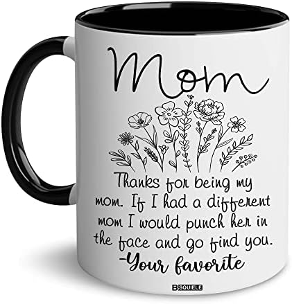 BSQUIELE MOM PRESENTE MUG - Presentes de aniversário para uma mãe - Mãe, não importa o que crianças feias caneca de café engraçada