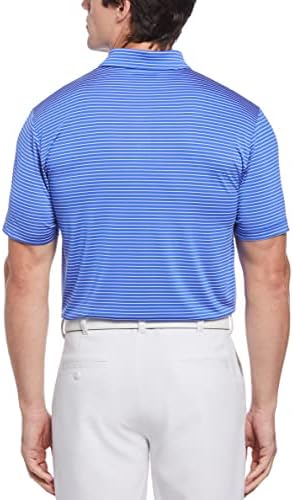 PGA Tour Men Fidador Stripe de manga curta Camisa de pólo de golfe