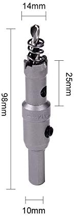 Bettomshin 14mm Cuttador de orifício de carboneto, serras de orifício TCT para folha de metal de aço inoxidável de 5 mm