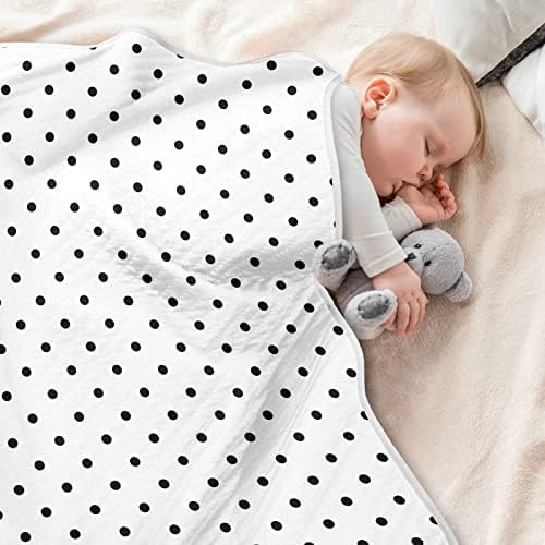 Cataku Polka dot cobertor de bebê branco para meninos meninas algodão Cobertores Cama Lança macio macio recebendo cobertor de bebê para carrinho de berço 30 x 40