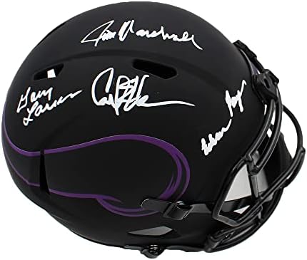 Povos roxos Comedores autografados/assinados Minnesota Speed ​​Tamanho Eclipse Capacete Eclipse