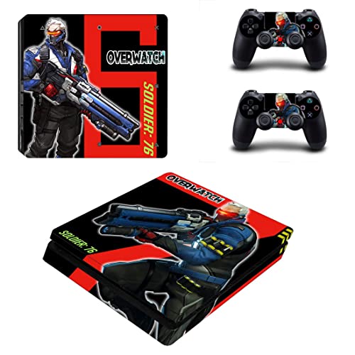 Game VoverWatchc Ashe Bastion Doomfist Hanzo Genji PS4 ou PS5 Skin Stick para PlayStation 4 ou 5 Console e 2 controladores