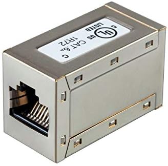 Monoprice blindado diretamente através do acoplador em linha CAT6A RJ45 - Uso de prata para networking, cabos de remendo, cabo Ethernet/acorde