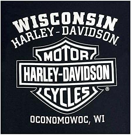 Harley-Davidson masculino masculino masculino com algodão com algodão com algodão, preto