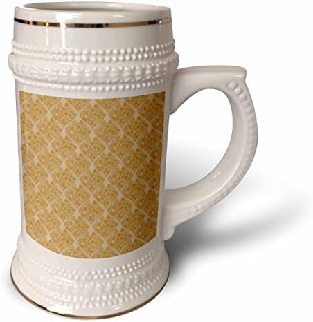 3drose Quando os corações se reúnem no padrão - Ocher Hearts on Cream - 22oz de caneca