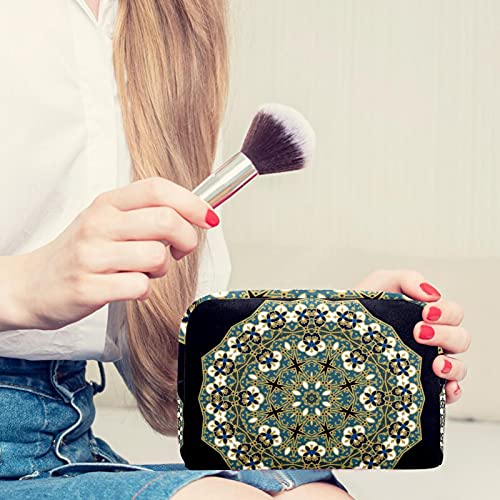 Bolsa de higiene pessoal Bolsa de lava -lava de maquiagem cosmética com zíper Mandala Padrão para acessórios de viagens Essential