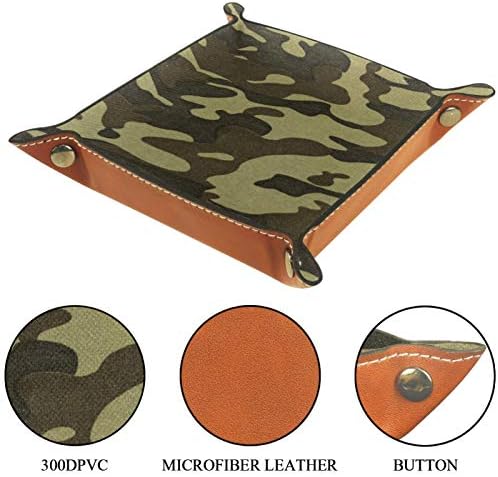 Lyetny Camouflage Camo Organizador Bandeja Caixa de armazenamento Caddy Bandeja de desktop Alteração da carteira Caixa Caixa de moeda Bandejas de armazenamento de bandeja manobrista, 20.5x20.5cm