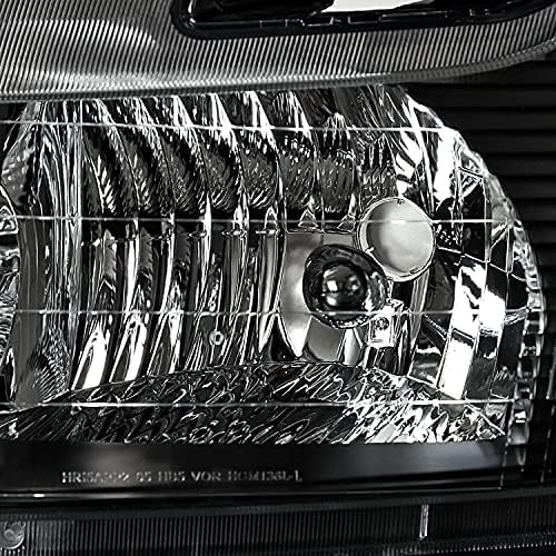 Faróis pretos de ajuste de especificação compatível com o Chevy Equinox 2005-2009 L+R Par de lâmpada da luz da cabeça da cabeça