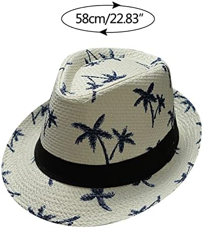 Unissex Bamboo Imprimir moda de moda larga roll roll up fedora chapéu jazz chapéu chapé de jogador com banda preta panama