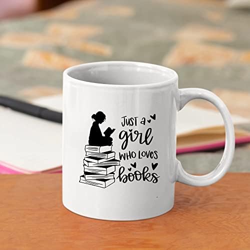Panvola Just a Girl Who Love Books Lover Gift for Woman Reader Bibliotecário caneca Bibliophile Novelty Drinkwares