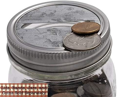 Banco de caça -níqueis de moedas Galvanizou inserções de tampa de metal para pedreiro, bola, potes de conservas