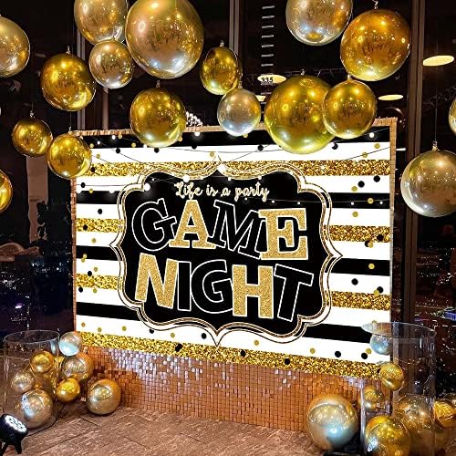 Crefelimas Black Gold Gold Stripes Game Night Beddrop para festa Crazy Night Video Video Anterior
