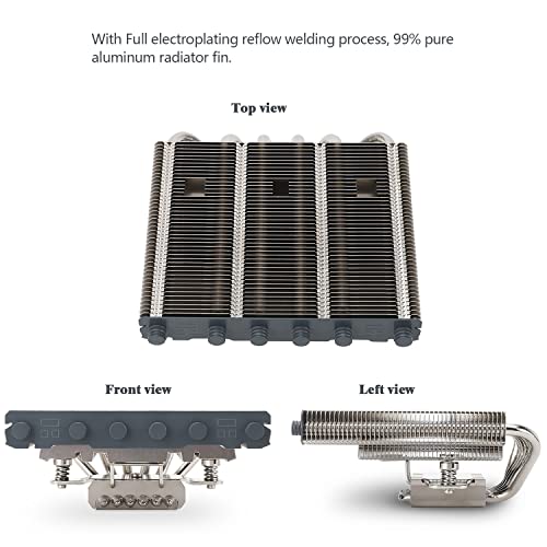 Thermalright AXP120-X67 RESIDER DE AR ​​CPU de baixo perfil com fã de 120 mm TL-C12015 PWM, 6 tubos de calor, altura