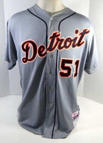 2015 Detroit Tigers Jeff Jones #51 Jogo emitiu Grey Jersey 50 Marchant P 50 4 - Jogo usado MLB Jerseys