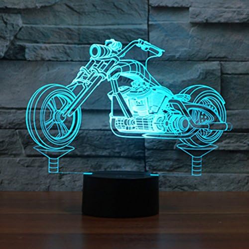 Jinnwell 3D motocicleta carro noite luz 7 alteração de cor led mesa de mesa lâmpada acrílica acrílica abds base usb carregador de