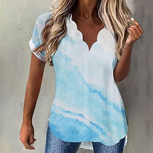 Ladies Top Relaxed Fit Bloups Tshirts Manga curta One ombro Skew Deep V Neck Racerback Lace Chiffon Lounge Top