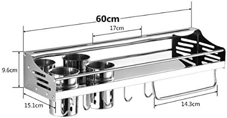 Irdfwh Kitchen rack de parede de parede de parede de parede pendurada na prateleira de armazenamento rack de aço inoxidável