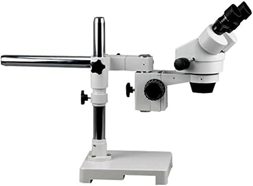 Microscópio de zoom de estéreo binocular profissional de binocular de código SM-3bz AMSCOPE, oculares wh10x, ampliação de 3,5x-90x, objetivo de zoom de 0,7x-4,5x, luz de fibra-óptica de 0,7x-4,5x, suporte de fibra-óptica, 110v-120V, inclui 0,5x de 0,5x e lente de barlow 2.0x
