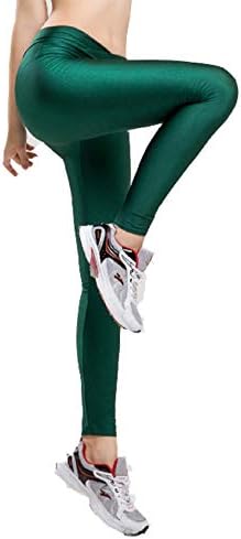 Hupplle Fashion Neon Stretch Skinny Shiny Spandex Leggings Calças