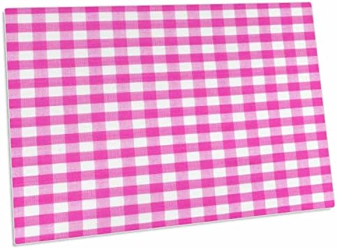 3drose rosa quente e branco padrão gingham country rústico. - Tapetes de local para baixo da almofada
