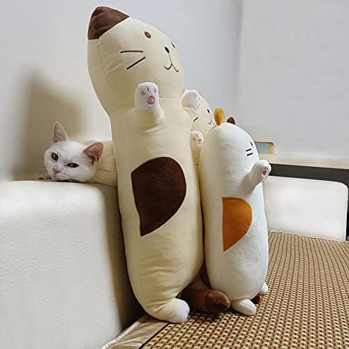 Cartoon Cat Plush Pillow, Kitten Phyed Animal Body Throw Pillow, Kitty abraçando o brinquedo de travesseiro de dormir