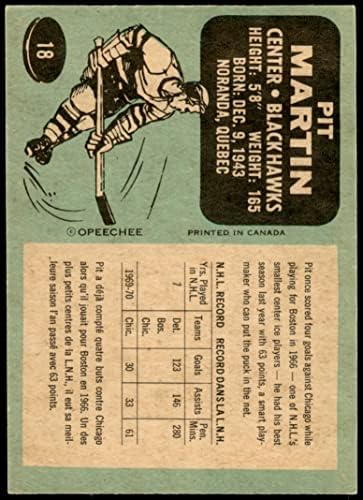 1970 O-Pee-Chee 18 Pit Martin Chicago Blackhawks NM Blackhawks
