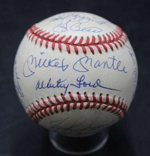 Mickey Mantle +22 Autógrafo de beisebol assinado Yankee Legends Berra JSA Loa D5830 - Bolalls autografados