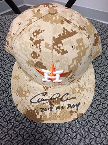 Astros Hidden Marines Logo Hat assinado Carlos Correa 2015 JSA Auth 1/1 - Chapéus autografados