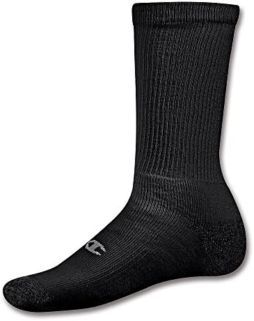 Por Champion Double Dry Dry Performance Men's Crew Socks-tamanhos estendidos 6-Pack_black_12-14