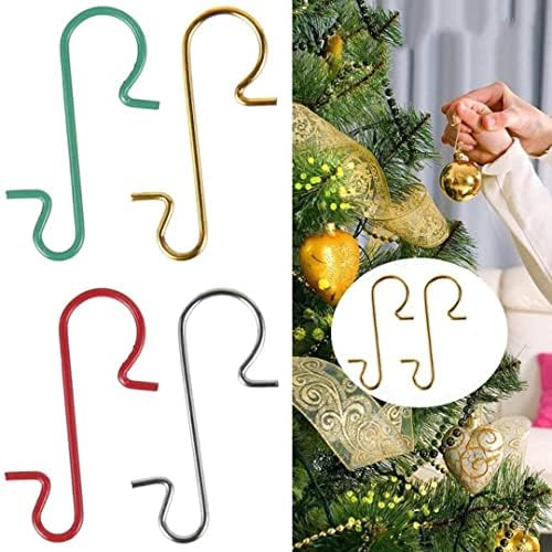 Decorações de natal Decorações Ornamentos, 50pcs Ornamento de Natal Metal Metal Hooks Holders Pingente de bola de árvore