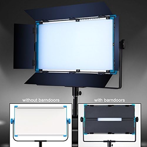 Yidoblo RGBW LED Soft Video Light Painel Kit 2800K-10000K Ajustável por DMX/Phone App/Remote Control com Stand/Barncoors/Saco de Viagem, Iluminação Contínua para Filme de Video de Video de Estúdio de Fotos