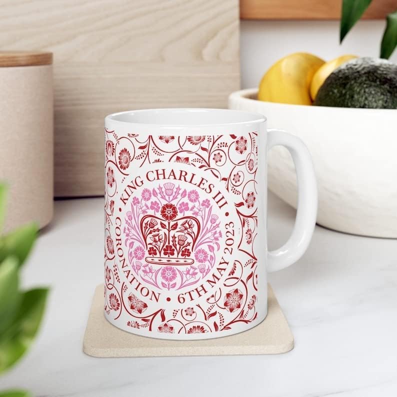 Mariejstewart King Charles III Caneca Charles King Mug, presente para vovó, rei Charle Coronation Mormes