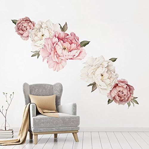 Coisas para decorar quarto com parede caseira peony berçário rosa crianças sala de presente decalques adesivo flores de arte decalque decalque parede de parede