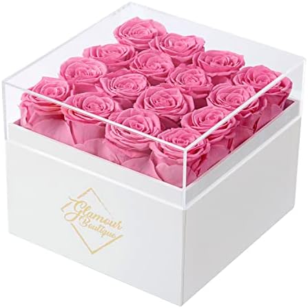 Glamour Boutique Preservou Roses em uma caixa - Presentes do Dia dos Namorados para ela e mamãe, decoração de flores de rosas