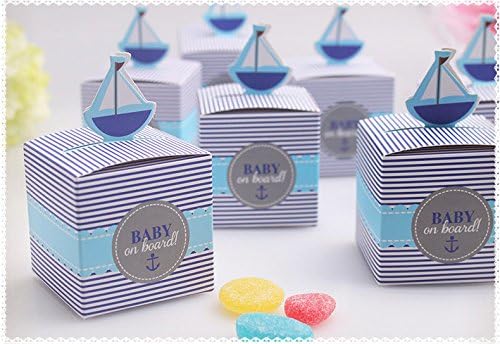Kingsley 50pcs Sailing Boat Box Wedding Favor Boxes Candy Gift