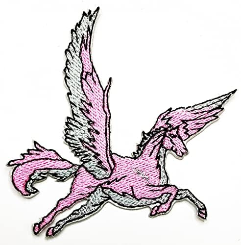 Kleenplus Flying Horse Cartoon Pink Rosa Ferro bordado em costura em crachá para jeans jaquetas chapéus de mochila camisetas