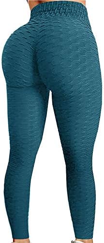 Aosfyti feminino Tiktok Butt Leggings Leggings High Without Booty Leggings Scrunch Anti celulite calças de ioga texturizadas