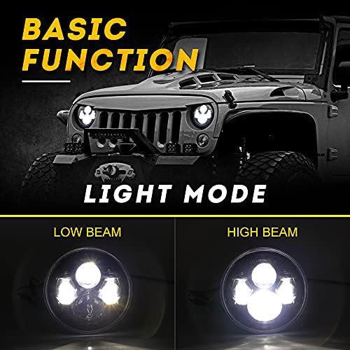 Faróis de LED de polegada SPL 7 '' compatíveis com Jeep Wrangler 97-2017 JK TJ LJ/H1 H2 Par