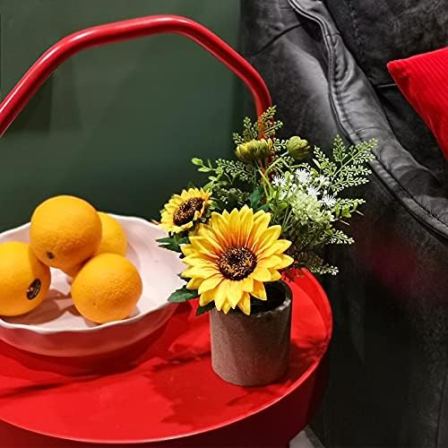 Cocoboo Girlower Artificial Flowers Pote, decoração de girassol, flor falsa amarela em vasos, para cozinha de banheiro em casa