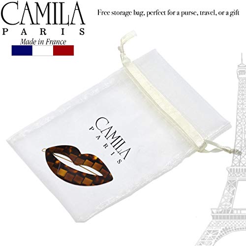 Camila Paris CP2971 Clipe de Barrette de Cabelo Francês para Meninas, Pequeno beijo artesanal marrom, Clipes de cabelo de